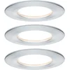 Image de Paulmann 93901 Kit encastrés Premium Coin Slim, dimmable, rond, fixe, LED 3x6,8W, 2700K, 230V, 51mm, Alu tourné/Alu