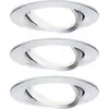 Image de Luminaire à LED encastrable LED intégrée Paulmann Coin Slim 93903 N/A 18 W aluminium (brossé) jeu de 3