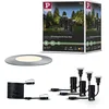 Image de Paulmann 93949 Outdoor Plug&Shine Kit encastrés sol LED, IP67, 3000K, 3x2,5W, 24V, 55 mm, Argent inoxydable, Plastique