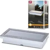 Image de Paulmann 94239 Aron Lampe murale à encastrer au sol carré avec 1 x 1,5 W en acier inoxydable, plastique 3000 K blanc chaud, 1,5 W