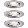 Image de Paulmann 94295 LED Nova mini Spots encastrés Coin rond orientable incl. 3x4 watts Spot encastré pour plafond Acier brossé Lampe encastrée aluminium Blanc chaud 2700 K