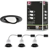 Image de Paulmann 94472 kit de 3 spots encastrés LED Nova Coin orientables blanc chaud gradable sur 3 niveaux rond incl. 3x6,5 watts gradable projecteurs encastrés Noir mat spot alu lampe encastrée 2700 K Coin