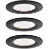 Image de Paulmann 94474 kit de 3 spots encastrés LED Nova fixe blanc chaud gradable sur 3 niveaux rond incl. 3x6,5 watts gradable projecteurs encastrés Noir mat spot alu lampe encastrée 2700 K Coin
