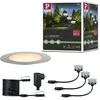 Image de Paulmann 94722 luminaire d'extérieur LED Plug & Shine encastré de sol Floor kit de 3 respectueux insectes IP67 2200K 3x2W Argent rond gradable acier