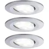 Image de Spot LED encastrable pour salle de bains Paulmann Calla jeu de 3 18 W IP65 chrome (mat)