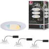 Image de Paulmann 99935 spots encastrés LED Calla rond kit de 3 incl. 3x5,5W IP65 projecteurs enc. Blanc dépoli éclairage d'armoire plastique lampe enc. 3000K