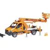 Image de bruder Mercedes Benz Plate-forme de travail Sprinter avec module de lumière et de son modèle fini Modèle réduit de véhicule utilitaire