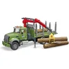 Image de bruder 02824 - Camion de transport de bois Mack Granite avec grue de chargement, grappin & 3 troncs d'arbre - 1:16 Transport de bois, camion, camionnette, camion