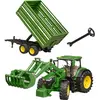 Image de Ko Poupée Tracteur Bruder John Deere 7r 350 Avec Chargeur Et Remorque