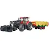 Image de bruder 03198 - Case IH Optum 300CVX avec chargeur frontal & remorque de transport de balles - 1:16 Tracteur, tracteur, remorque à balles, ferme