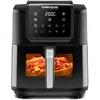 Image de ROMMELSBACHER Friteuse à air Chaud FRH 1700, capacité de Cuisson XXL 8 litres (Environ 21 x 30 cm) pour 1000 g de Frites, Fonctionnement très Silencieux 45 DB (A), 10 programmes, 60-200 °C, Grande