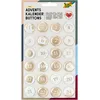 Image de folia 1219   Lot de 24 boutons de calendrier de l'Avent nacré en métal pour créer un calendrier de l'Avent personnalisé, blanc/doré