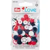 Image de PrymLove Star Shape Non-Sew ColorSnaps 12.4mm Snap Fasteners by Prym Love-Assorted Pack of Red, White and Navy (30pc), 12 x 7 x 2 cm