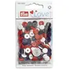 Image de Prym 393603 Love Color Snaps Mini bouton pression Blanc/rouge 9 mm
