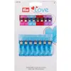 Image de Prym Love Fabric Clips 2.6 + 5.5 cm, Light Blue/Red/Purple/Pink, 18.4 x 10.8 x 1.5 cm
