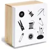 Image de Prym Assortiment de boîtes en Bois Motif Couture, Multicolore, Taille unique