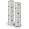 Image de MAUL Aimant Néodyme en Forme de Pastille, Lot de 10 Aimants Ronds Particulièrement Puissants, Aimants au design Moderne, 10 x 10 mm, Charge Jusqu'à 4 kg, Argent