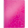 Image de Leitz, Cahier à spirales A4 PP quadrillé, 160 pages 80g/m², Leitz WOW, Rose, 46380023