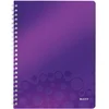 Image de Leitz, Cahier à spirales A4 PP quadrillé, 160 pages 80g/m², Leitz WOW, Violet, 46380062