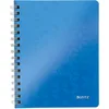 Image de Leitz, Cahier à spirales A5 PP quadrillé, 160 pages 80g/m², Leitz WOW, Bleu, 46410036