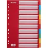 Image de Leitz Intercalaires A4 10 Touches, Rouge/Multicolore, Strong Carton Recyclé, 10 Onglets avec Table des Matières, 43876000