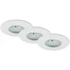 Image de Briloner Leuchten - Luminaires encastrés LED, lot de 3, plafonniers de 5 watts chacun, 400 lumens chacun, 3 000 Kelvin, IP44, blanc, 75 x 28 mm (D x H)