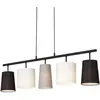 Image de BRILONER - Lampe à suspension avec abat-jours en tissu métallique   Comporte 5 douilles E14   Idéale pour le salon ou la salle à manger   Abat-jours Noir/Blanc/Gris
