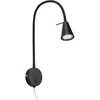 Image de Briloner Leuchten 2082-015 LED, Lampe de Chevet avec Bras Flexible, Interrupteur Marche/arrêt, 4 Watt, 400 lumens, 3.000 Kelvin, métal, Noir, 4 W