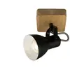 Image de Briloner - Applique murale, spot mural, lampe murale rétro, vintage, spot rotatif et pivotant, 1x GU10, bois-métal, noir et blanc, 10x10x13,5cm (LxlxH)