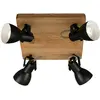 Image de Briloner - Spot, spot de plafond rétro, applique murale vintage, spots orientables et pivotants, 4x GU10, max. 35 W, bois-métal, noir et blanc, 28x28x13,5cm (Lxlxh)