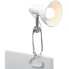 Image de BRILONER - Lampe à pince, lampe desing et fonctionelle, 1x E14, max. 8 Watt, incl. interrupteur à câble, tête de projecteur rotative et pivotante, métal, blanc-chrome, 305x110x130mm