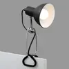Image de BRILONER - Lampe à pince, lampe de chambre, de bureau, 1x E14, max. 8 Watt, incl. interrupteur à câble, tête de projecteur rotative et pivotante, métal noir-chrome, 30,5x11x13cm