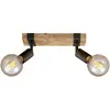 Image de Briloner - Spot, plafonnier rétro vintage, spots orientables et pivotants, 2x E27, métal-bois, couleur : Noir et marron, 28x10x9cm (Lxlxh)
