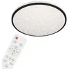 Image de Briloner Leuchten 3447-215 LED, plafonnier à Gradation, décor étoilé, contrôle de la température de Couleur, télécommande, mémoire, Fonction veilleuse, minuterie, 48W, 4400 lumens, Blanc/Noir ø 49,2cm