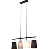 Image de BRILONER - Suspension avec abat-jour en tissu, douille E27, max. 40 watts, lampe suspendue pour table à manger, lampe de salle à manger, lampe de salon, lampe de cuisine, 74x120cm, gris, blanc, noir