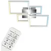 Image de BRILONER - Plafonnier LED avec télécommande, pivotant, réglable du blanc chaud au blanc neutre, lampe LED, plafonnier LED, lampe de salon, lampe de chambre à coucher, 75x46,7x7,5 cm, chrome-aluminium