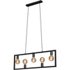 Image de BRILONER Leuchten Lampe à suspendre, Lampe à suspendre rétro, Lampe à suspendre vintage, 5x E27, max. 40 watts, Lampe de salle à manger, métal, noir, 980x1500mm (LxH)