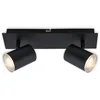 Image de BRILONER Leuchten - Spot de plafond, luminaire de salle de bains, lampe de salle de bains, plafonnier orientable et pivotant, 2x LED/GU10, IP44, noir, 290x99x112 mm (LxlxH)