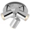 Image de BRILONER - Spot de plafond, éclairage de salle de bains, lampe de salle de bains, plafonnier, projecteur orientable et inclinable, 3x LED/GU10, IP44, chromé, 210x112mm (DxH)