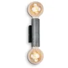 Image de BRILONER - Applique murale vintage, spot mural rétro, up & downlight, 2x E27 douille, Silver-Crafted, noir