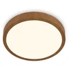 Image de BRILONER -Plafonnier LED, plafonnier en bois, lumière blanche chaude, plafonnier apparent, aspect bois, Ø280x40 mm, Wood-coloured