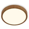 Image de BRILONER -Plafonnier LED, plafonnier en bois, lumière blanche chaude, plafonnier apparent, aspect bois, Ø380x50 mm