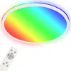Image de BRILONER - Plafonnier LED plat Smart Home, fonctionne avec Alexa, lumière colorée RGB+W, lampe, plafonnier, lampe de salon, panneau LED, lampe de chambre, 42x3,5 cm, blanc