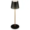 Image de Briloner - Lampe de table LED rechargeable 2 en 1, Variation progressive de l'intensité lumineuse, Touche, Lumière mobile, Lampe de table LED pour l'extérieur, sans fil, Noir-imitation bois