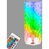 Image de BRILONER - Lampe de chevet à batterie, Lampe de table sans fil, Lampe LED RGB avec télécommande, Lampe de table cristal touch, Lampe de lecture de camping, Transparent, Câble USB-C, 215x90mm (HxD)