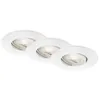 Image de BRILONER - Ensemble de 3 spots encastrés LED 230V, projecteurs LED pour salle de bains IP65, spots de plafond à variation continue, spots de plafond, lampe de salle de bains, Blanc, 90x42 mm (DxH)