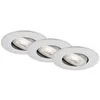 Image de BRILONER - Ensemble de 3 spots encastrés LED 230V, projecteurs LED pour salle de bains IP65, spots de plafond gradables en continu, lampe de salle de bains, chromé mat, 90x42 mm (DxH)