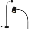Image de BRILONER - Lampadaire décoratif et de lecture, Lampe orientable, Lampe de salon, Pédale de commande, Éclairage indirect, Noir