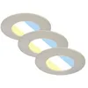 Image de BRILONER - Lot de 3 spots LED encastrables 230V, spots LED pour salle de bain IP44, spots de plafond, spots LED, couleur de lumière réglable, nickel mat