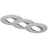 Image de BRILONER - Lot de 3 spots LED à encastrer 230V, spots LED pour salle de bain IP65, spots LED, spots de plafond, lampe de salle de bain, chrome mat, 90x45 mm (DxH)